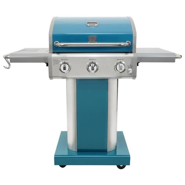 Kenmore Kenmore PG-4030400LD-TEAL 3 Burner Outdoor Patio Gas BBQ Propane Grill; Teal PG-4030400LD-TEAL